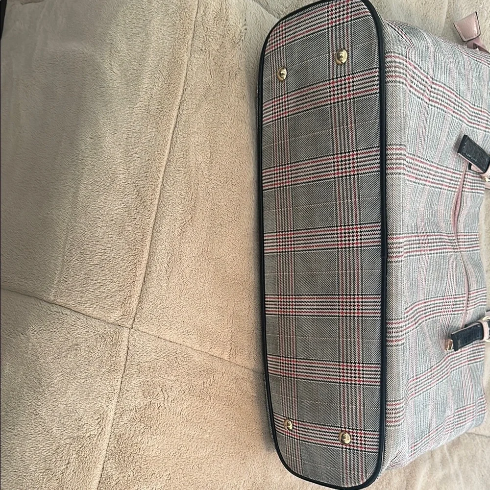 Chic Plaid Tote Bag with Bow Accent